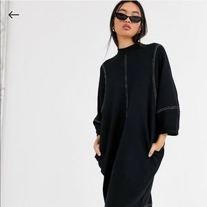 Monki for ASOS Oversized Midi Dress w/ Crew Neck